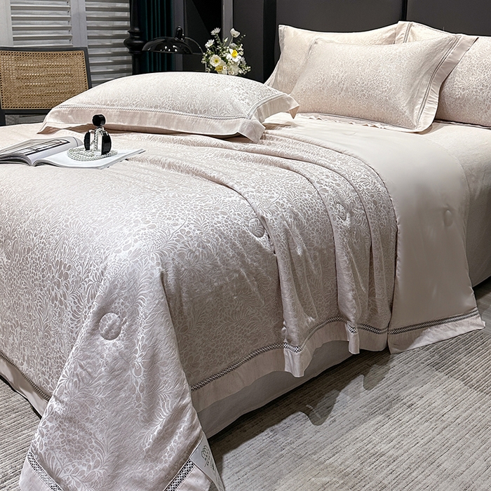 91家纺网 家纺一手货源 找家纺 欧夏家纺 2026新款莱赛尔天丝雅麻大提花镂空夏被空调被夏凉被夏季薄被子直播供货外贸 优雅玉