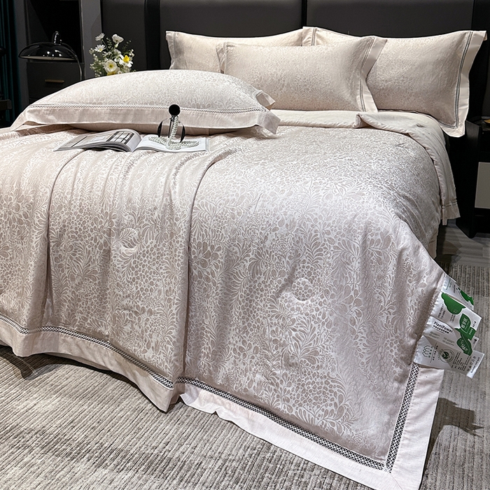 91家纺网 家纺一手货源 找家纺 欧夏家纺 2026新款莱赛尔天丝雅麻大提花镂空夏被空调被夏凉被夏季薄被子直播供货外贸 优雅玉