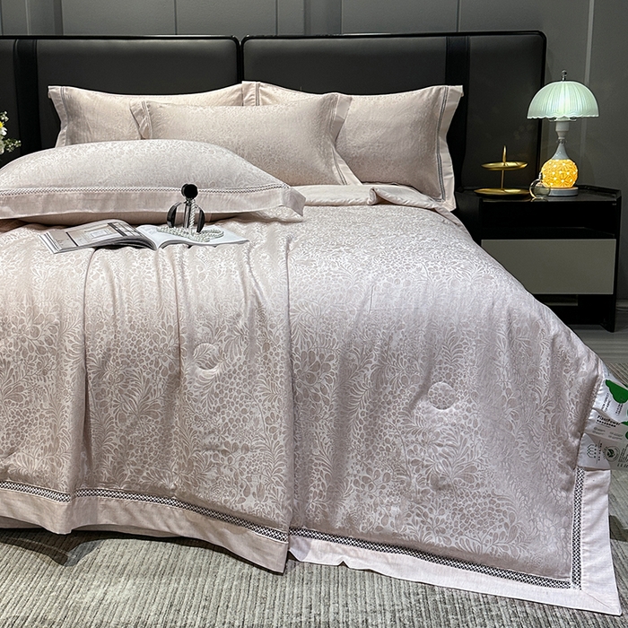 91家纺网 家纺一手货源 找家纺 欧夏家纺 2026新款莱赛尔天丝雅麻大提花镂空夏被空调被夏凉被夏季薄被子直播供货外贸 优雅玉