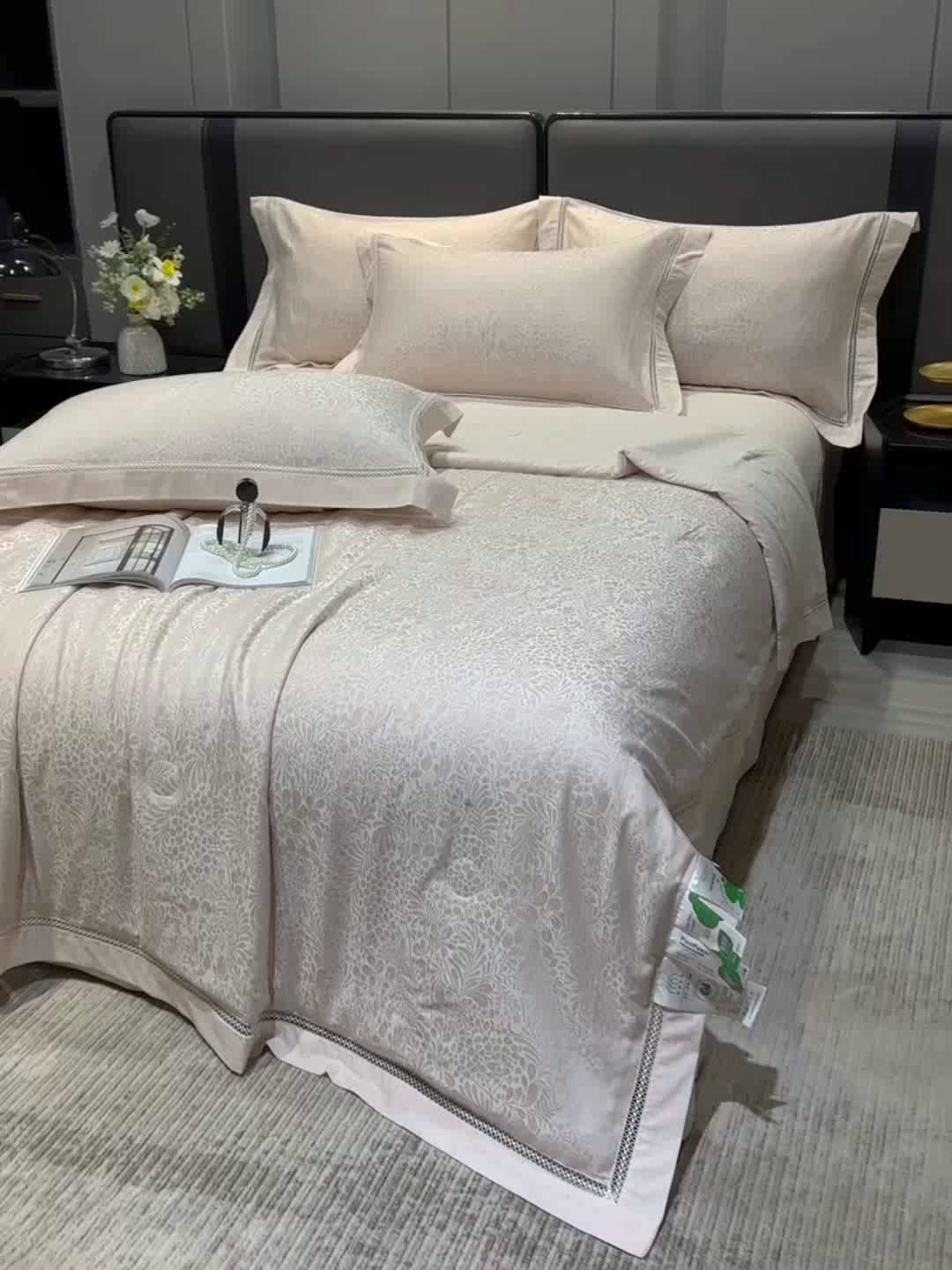 91家纺网 家纺一手货源 找家纺 欧夏家纺 2026新款莱赛尔天丝雅麻大提花镂空夏被空调被夏凉被夏季薄被子直播供货外贸 优雅玉