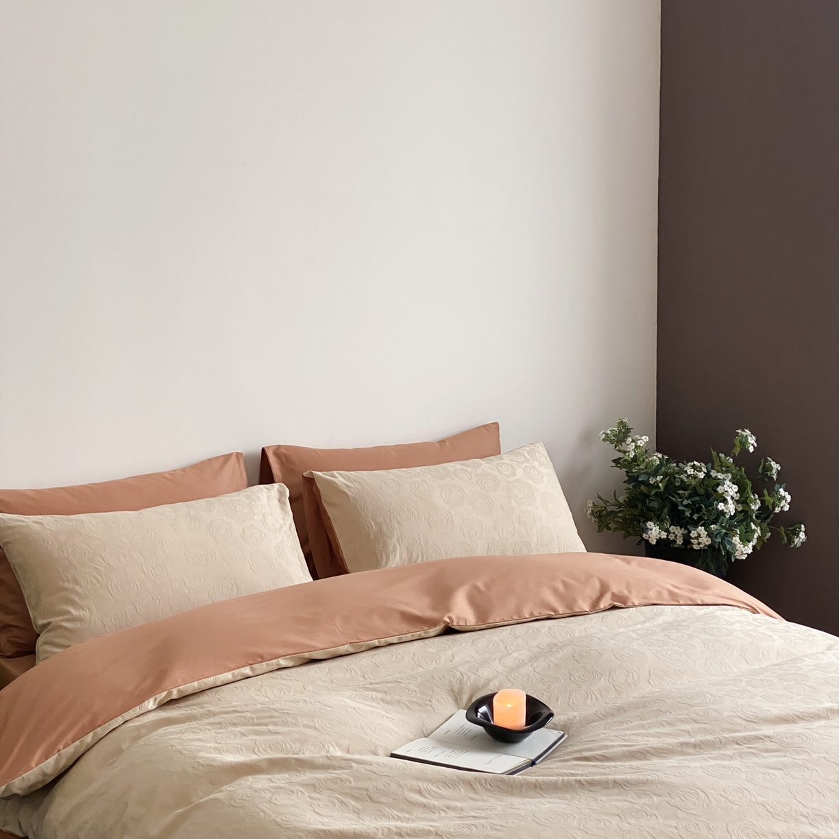 91家纺网 家纺一手货源 找家纺 玉宇阁家居 2026新款全棉纯棉40S大提花四件套 漫-暖阳摩卡