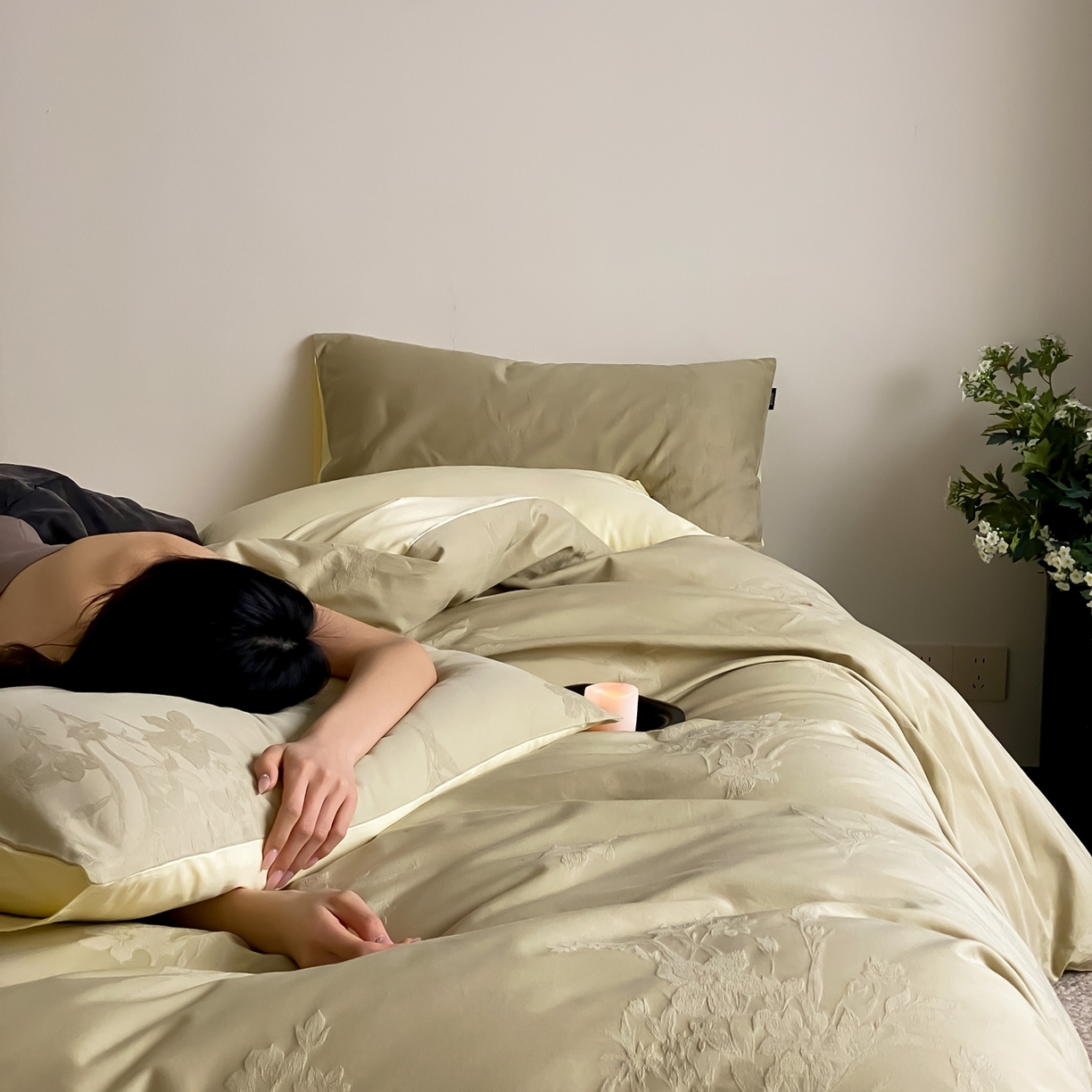 91家纺网 家纺一手货源 找家纺 玉宇阁家居 2026新款全棉纯棉40S大提花四件套 草木深