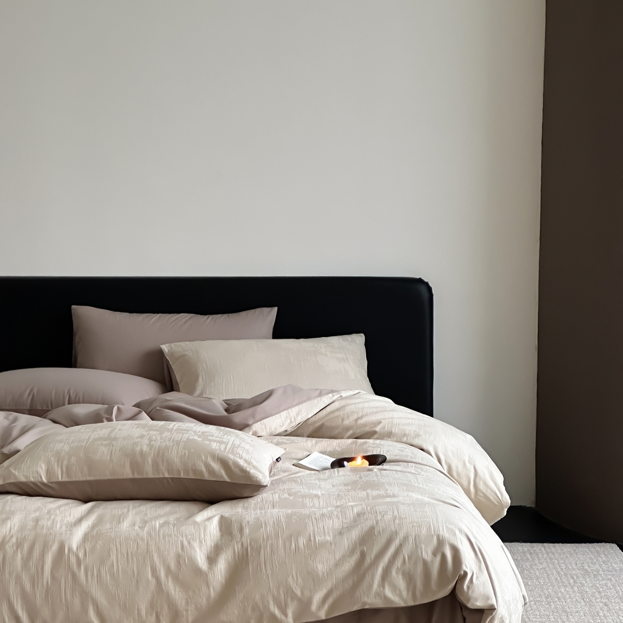 91家纺网 家纺一手货源 找家纺 玉宇阁家居 2026新款全棉纯棉40S大提花四件套 雾岛-可可棕