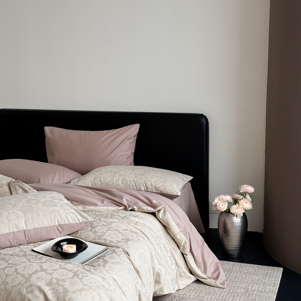 91家纺网 家纺一手货源 找家纺 玉宇阁家居 2026新款全棉纯棉40S大提花四件套 漫-春和