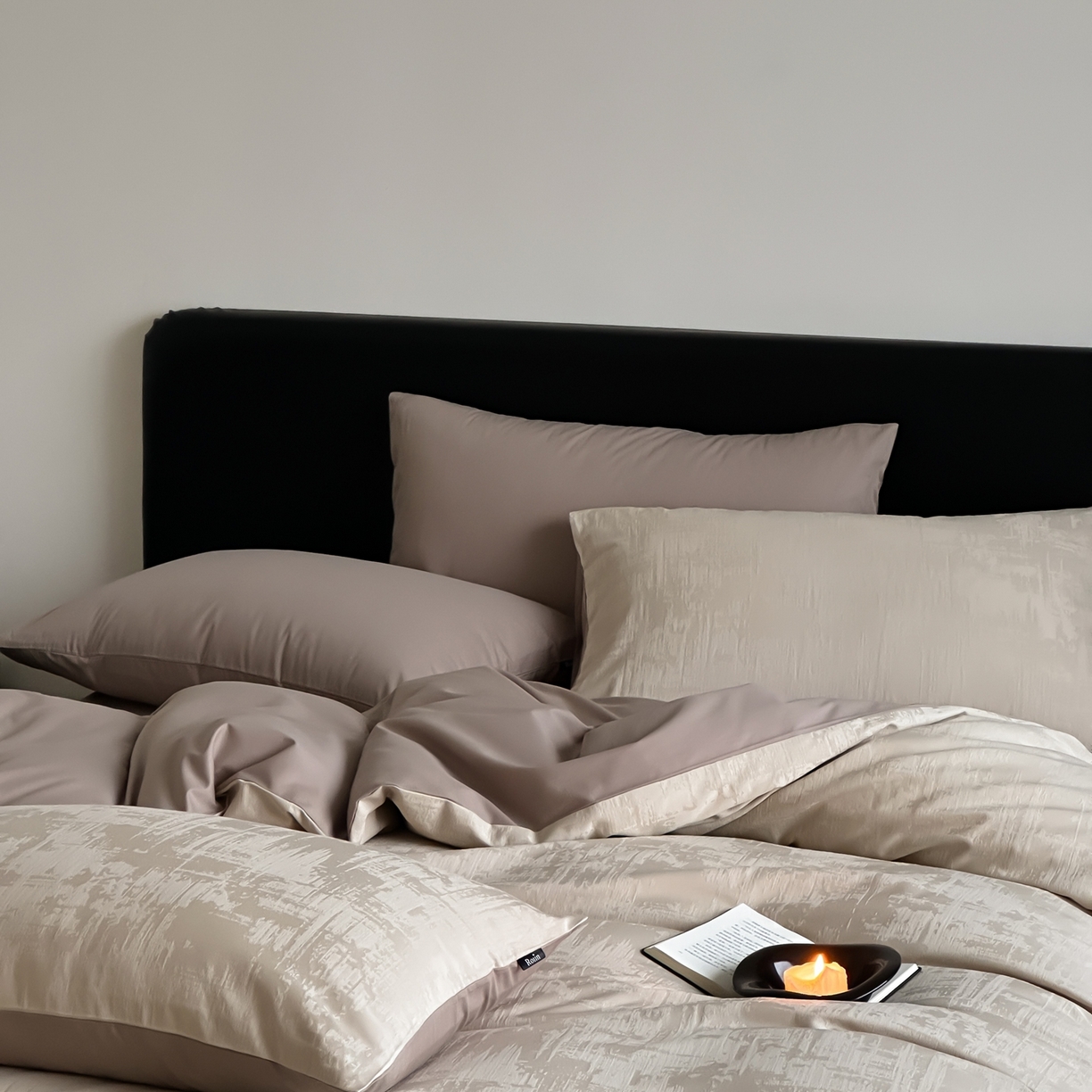 91家纺网 家纺一手货源 找家纺 玉宇阁家居 2026新款全棉纯棉40S大提花四件套 雾岛-可可棕