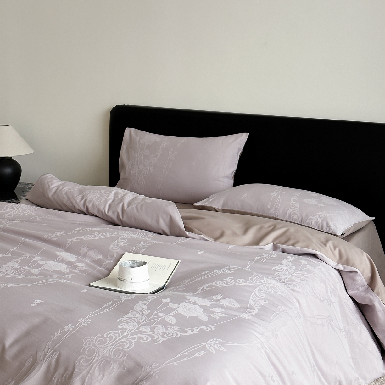 91家纺网 家纺一手货源 找家纺 玉宇阁家居 2026新款全棉纯棉40S大提花四件套 花漫枝