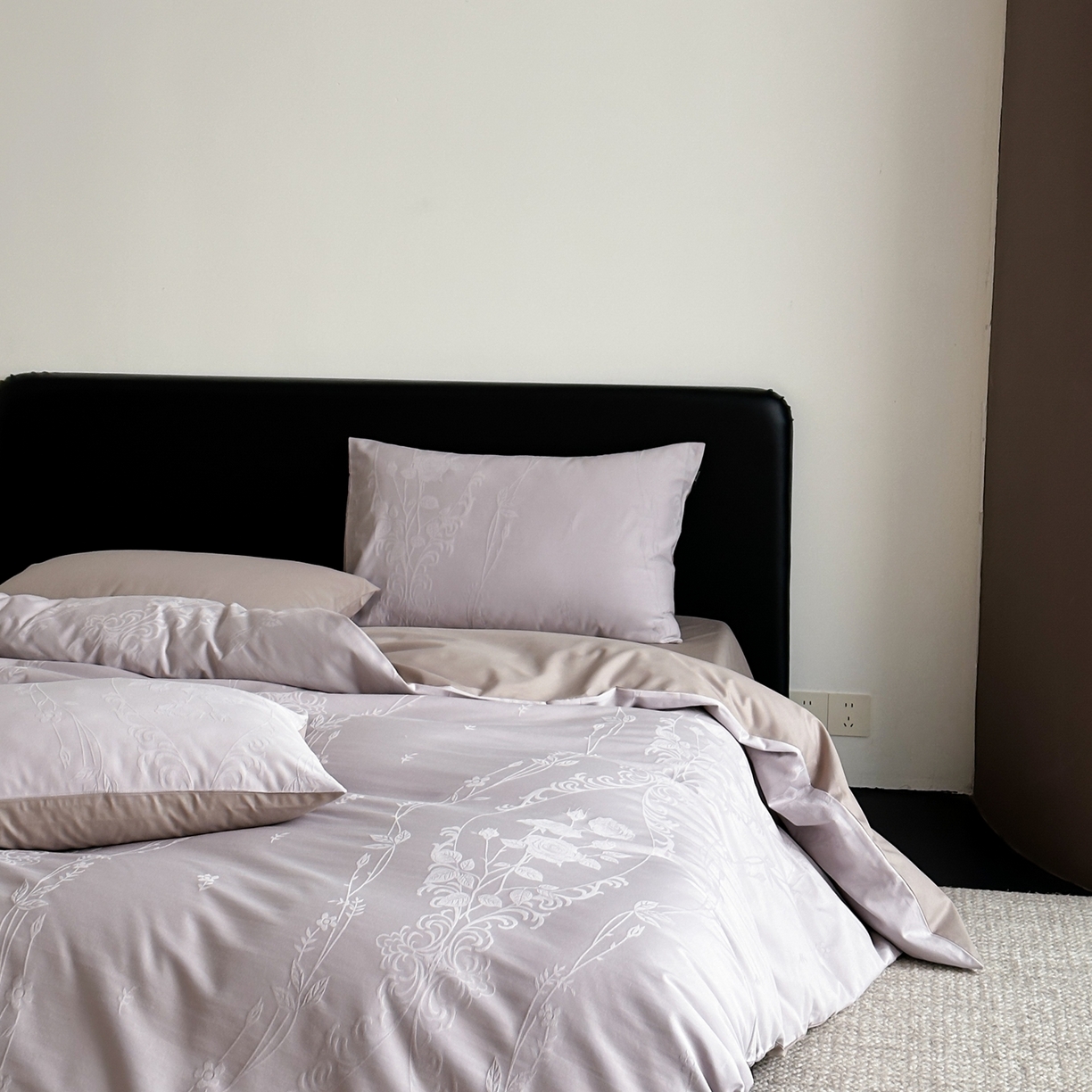 91家纺网 家纺一手货源 找家纺 玉宇阁家居 2026新款全棉纯棉40S大提花四件套 花漫枝