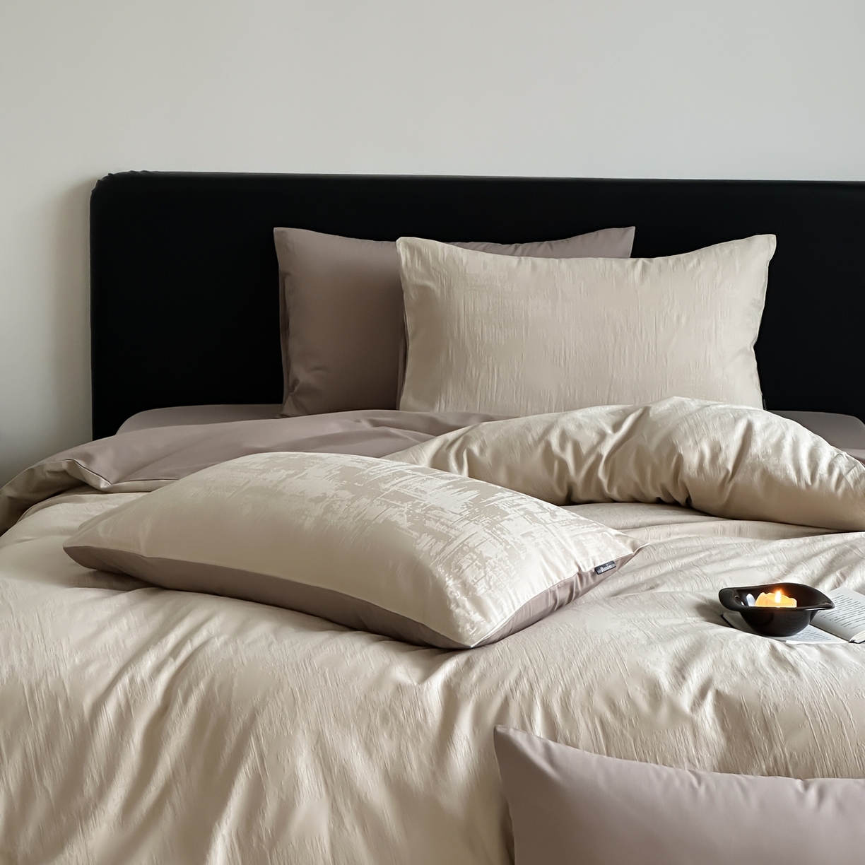 91家纺网 家纺一手货源 找家纺 玉宇阁家居 2026新款全棉纯棉40S大提花四件套 雾岛-可可棕