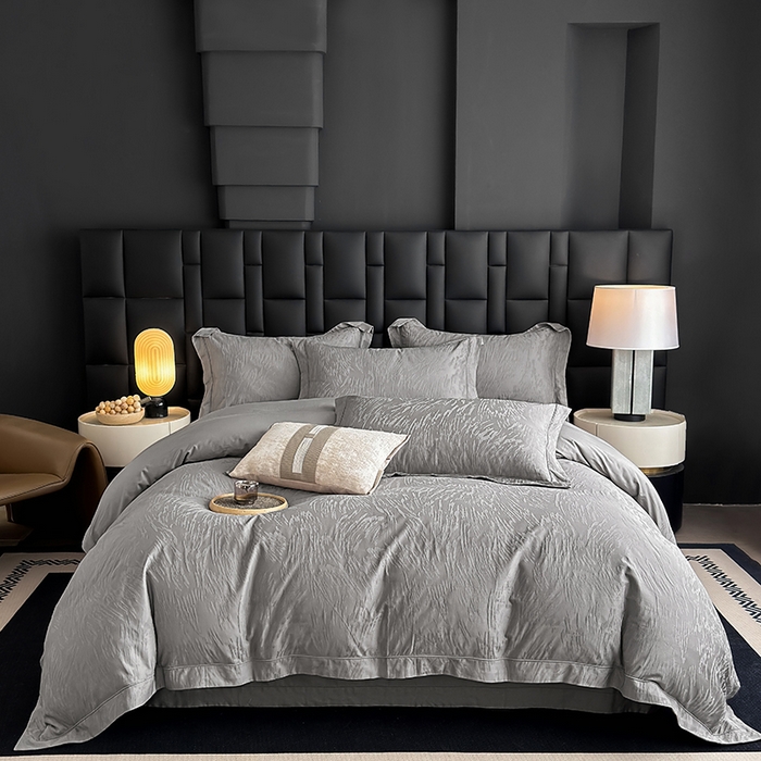 91家纺网 家纺一手货源 找家纺 （总）宏羽纺家纺 2026新款100S长绒棉浮雕提花居家四件套