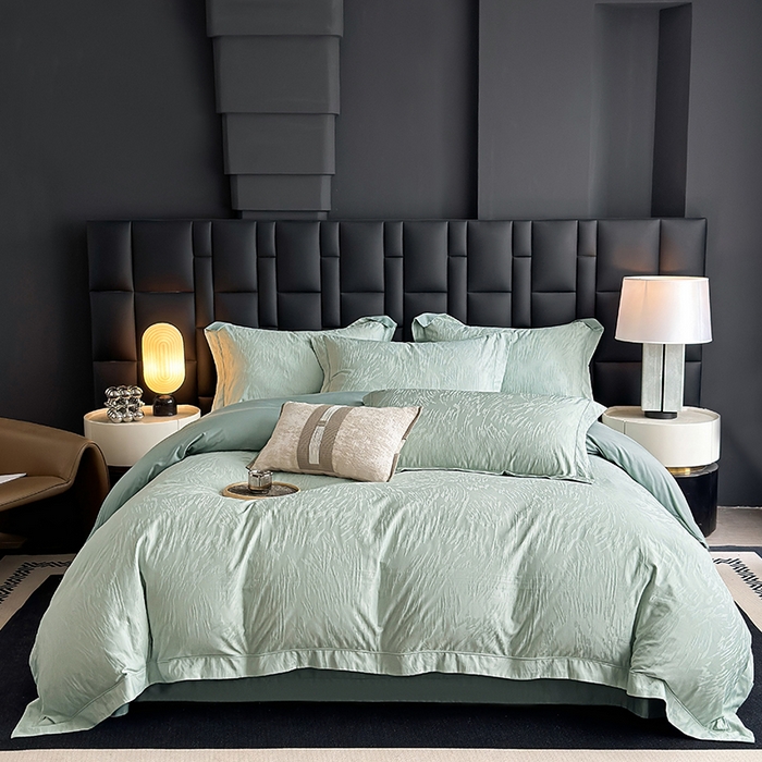 91家纺网 家纺一手货源 找家纺 （总）宏羽纺家纺 2026新款100S长绒棉浮雕提花居家四件套