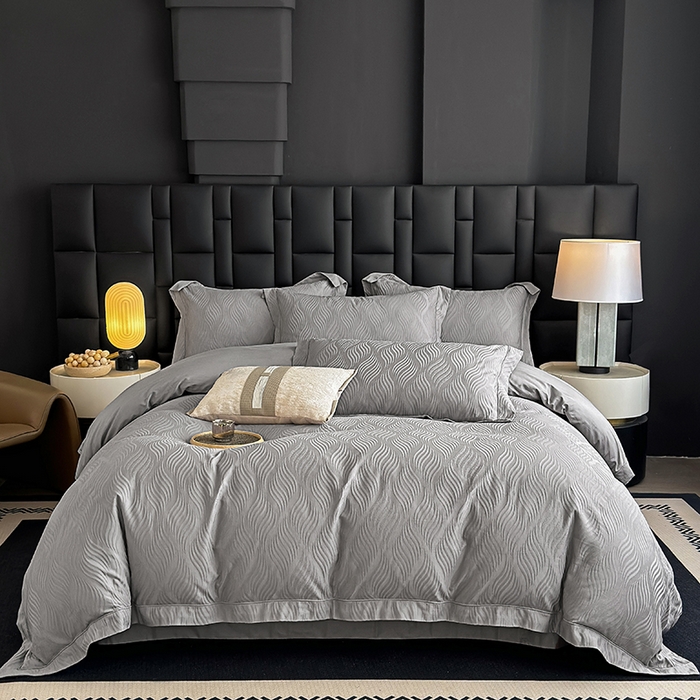 91家纺网 家纺一手货源 找家纺 （总）宏羽纺家纺 2026新款100S长绒棉浮雕提花居家四件套