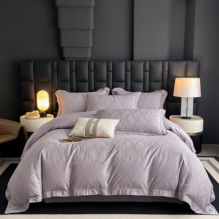 91家纺网 家纺一手货源 找家纺 （总）宏羽纺家纺 2026新款100S长绒棉浮雕提花居家四件套