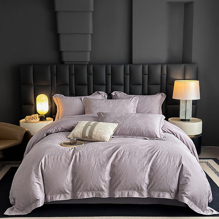 91家纺网 家纺一手货源 找家纺 （总）宏羽纺家纺 2026新款100S长绒棉浮雕提花居家四件套