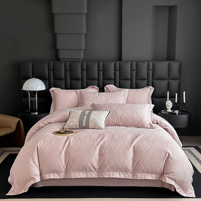 91家纺网 家纺一手货源 找家纺 （总）宏羽纺家纺 2026新款100S长绒棉浮雕提花居家四件套