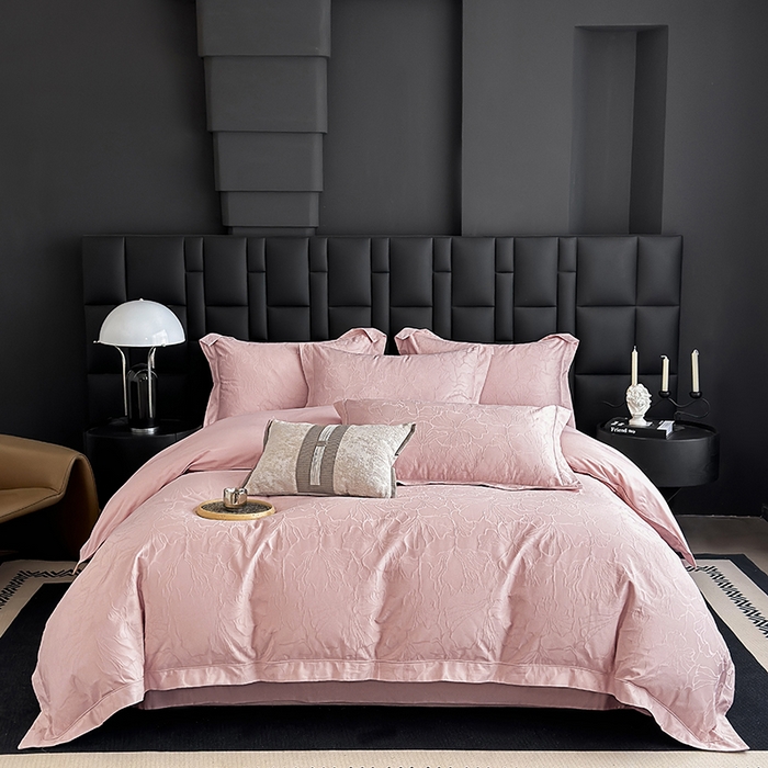 91家纺网 家纺一手货源 找家纺 （总）宏羽纺家纺 2026新款100S长绒棉浮雕提花居家四件套