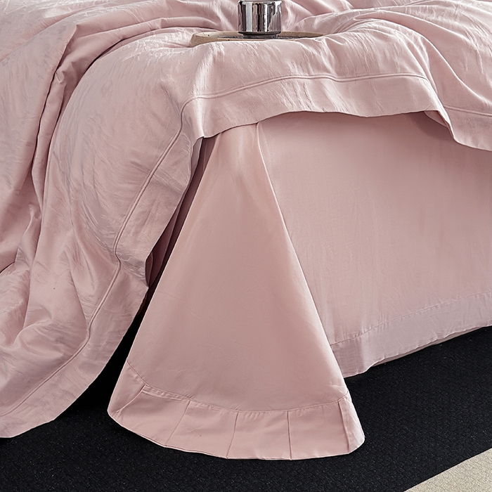 91家纺网 家纺一手货源 找家纺 宏羽纺家纺 2026新款100S长绒棉浮雕提花居家四件套 卡鲁-豆沙