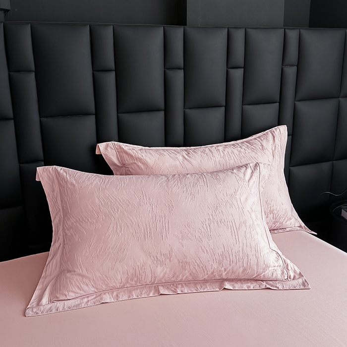 91家纺网 家纺一手货源 找家纺 宏羽纺家纺 2026新款100S长绒棉浮雕提花居家四件套 卡鲁-豆沙