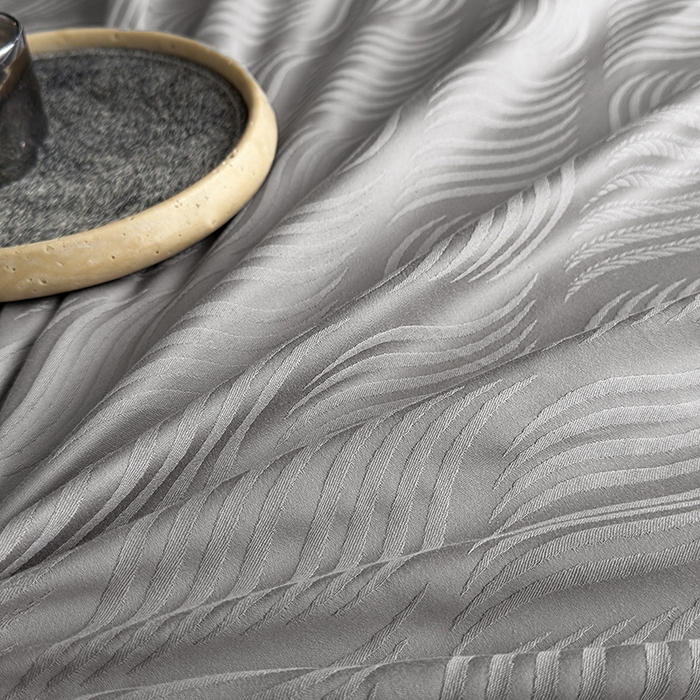 91家纺网 家纺一手货源 找家纺 宏羽纺家纺 2026新款100S长绒棉浮雕提花居家四件套 麦奢-丁香灰