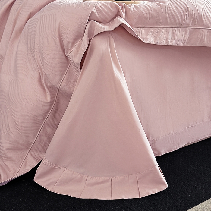 91家纺网 家纺一手货源 找家纺 宏羽纺家纺 2026新款100S长绒棉浮雕提花居家四件套 麦奢-豆沙