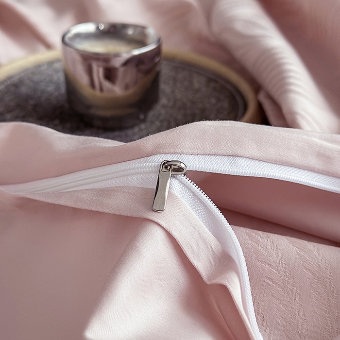 91家纺网 家纺一手货源 找家纺 宏羽纺家纺 2026新款100S长绒棉浮雕提花居家四件套 麦奢-豆沙