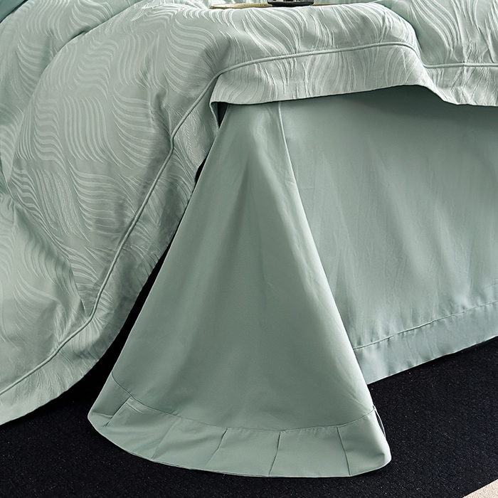 91家纺网 家纺一手货源 找家纺 宏羽纺家纺 2026新款100S长绒棉浮雕提花居家四件套 麦奢-喜绿