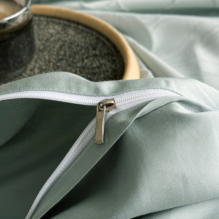 91家纺网 家纺一手货源 找家纺 宏羽纺家纺 2026新款100S长绒棉浮雕提花居家四件套 麦奢-喜绿