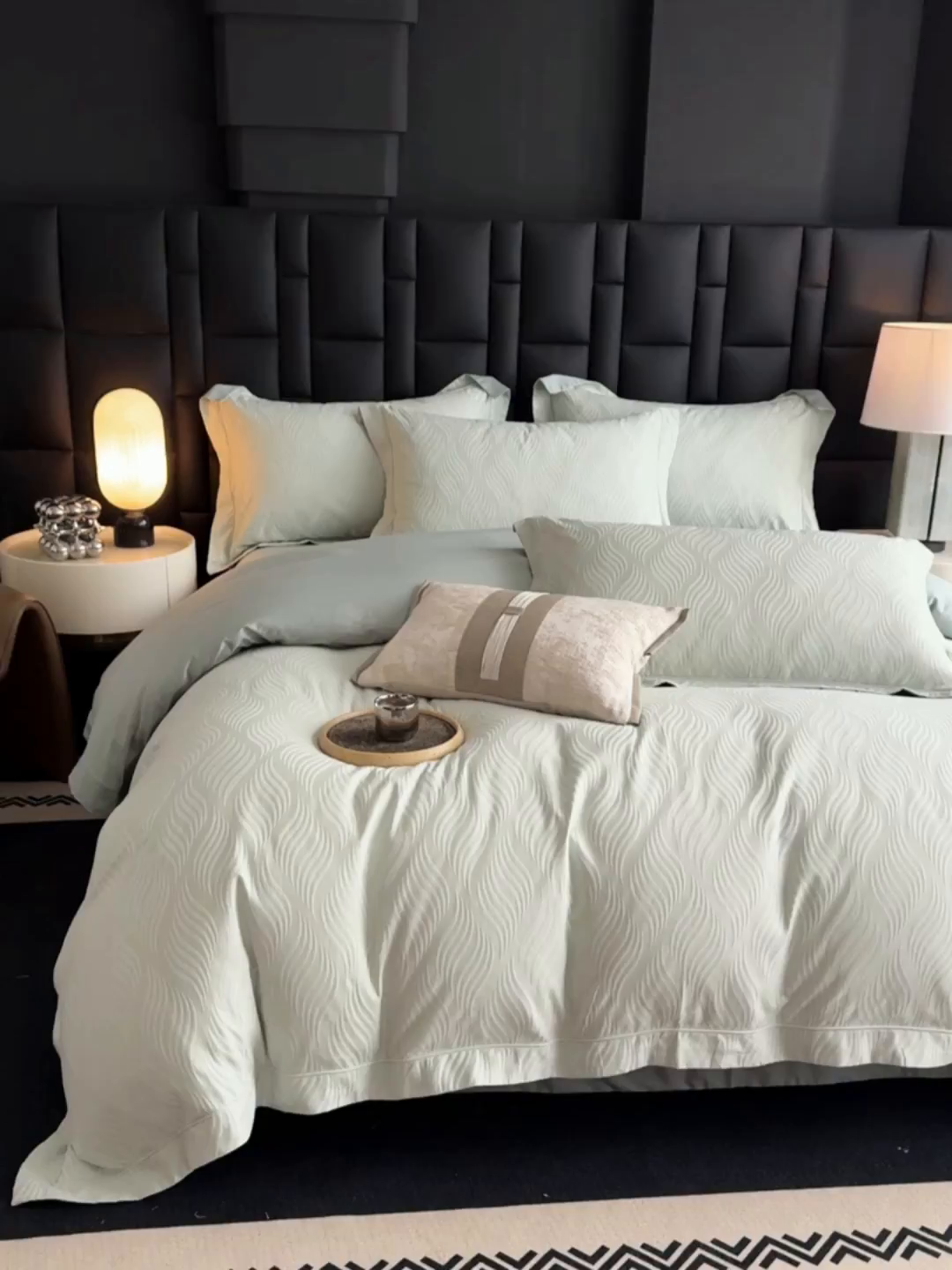 91家纺网 家纺一手货源 找家纺 宏羽纺家纺 2026新款100S长绒棉浮雕提花居家四件套 麦奢-香芋紫