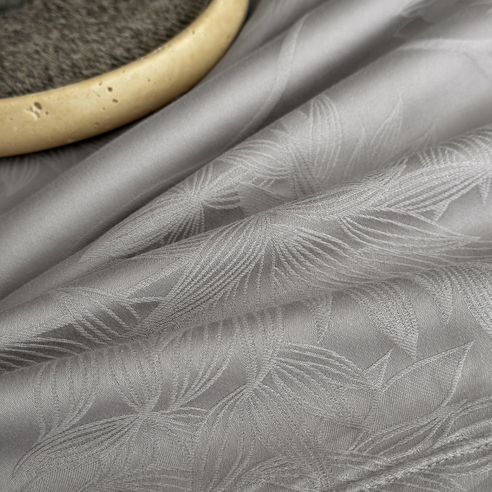 91家纺网 家纺一手货源 找家纺 宏羽纺家纺 2026新款100S长绒棉浮雕提花居家四件套 慕枝南下-丁香灰