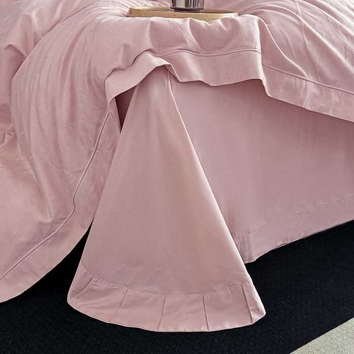 91家纺网 家纺一手货源 找家纺 宏羽纺家纺 2026新款100S长绒棉浮雕提花居家四件套 慕枝南下-豆沙