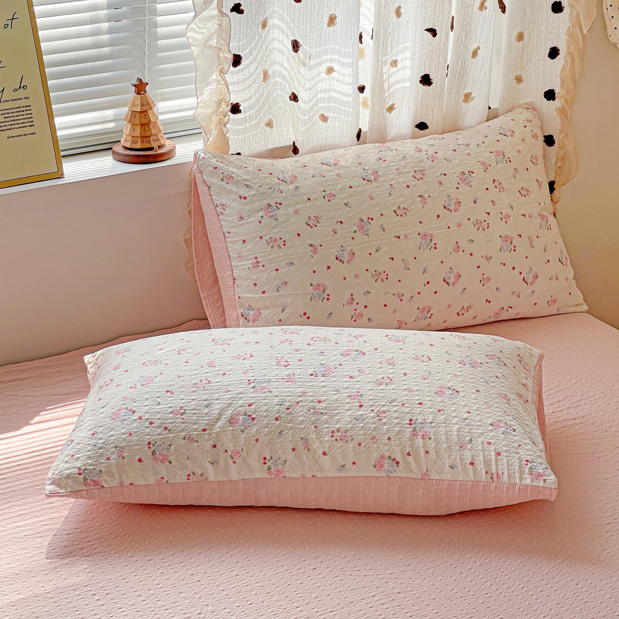 91家纺网 家纺一手货源 找家纺 一比一家纺 2026新款泡芙纱简款夏被四件套 玫瑰之恋