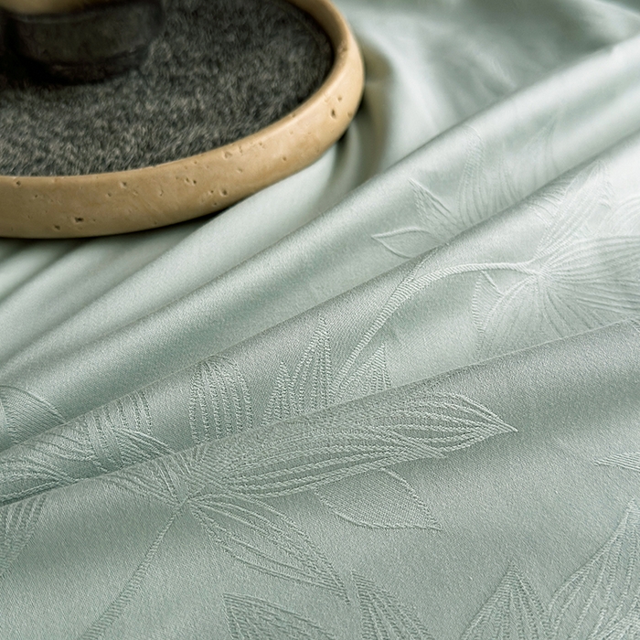 91家纺网 家纺一手货源 找家纺 宏羽纺家纺 2026新款100S长绒棉浮雕提花居家四件套 慕枝南下-喜绿