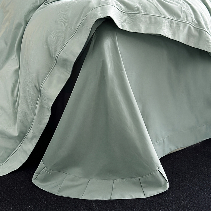 91家纺网 家纺一手货源 找家纺 宏羽纺家纺 2026新款100S长绒棉浮雕提花居家四件套 慕枝南下-喜绿