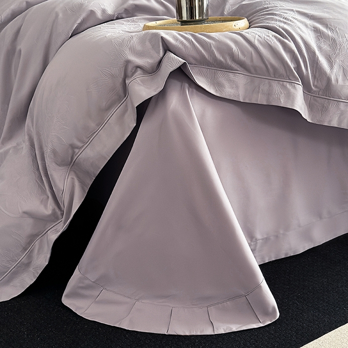 91家纺网 家纺一手货源 找家纺 宏羽纺家纺 2026新款100S长绒棉浮雕提花居家四件套 慕枝南下-香芋紫