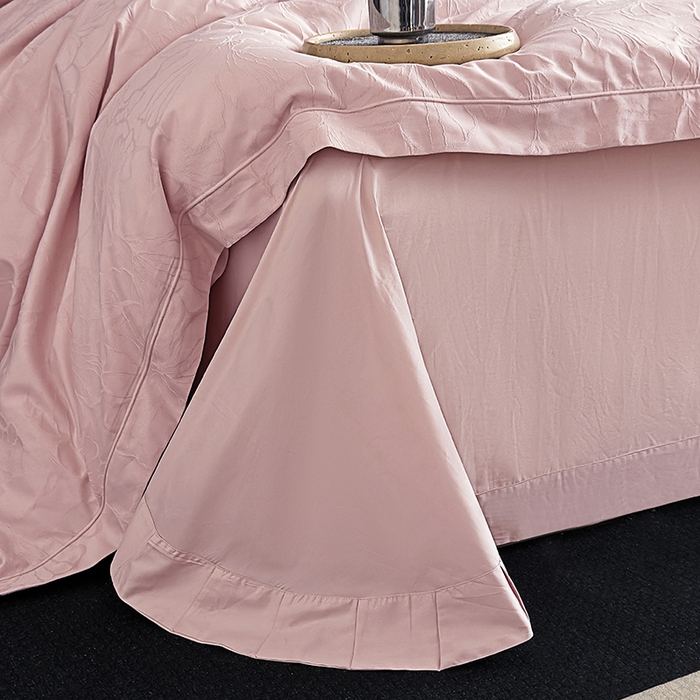 91家纺网 家纺一手货源 找家纺 宏羽纺家纺 2026新款100S长绒棉浮雕提花居家四件套 山间雾-豆沙