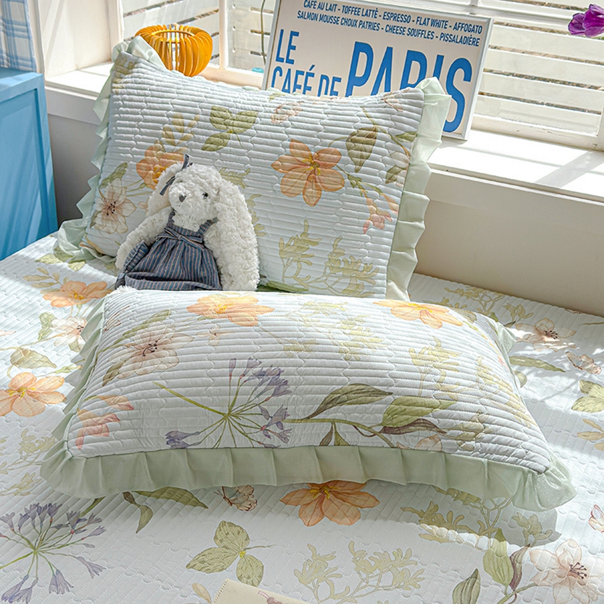 91家纺网 家纺一手货源 找家纺 冬然家纺 2026新款锦氨凉感丝数码印花工艺云感纱花边凉席席子 花溪