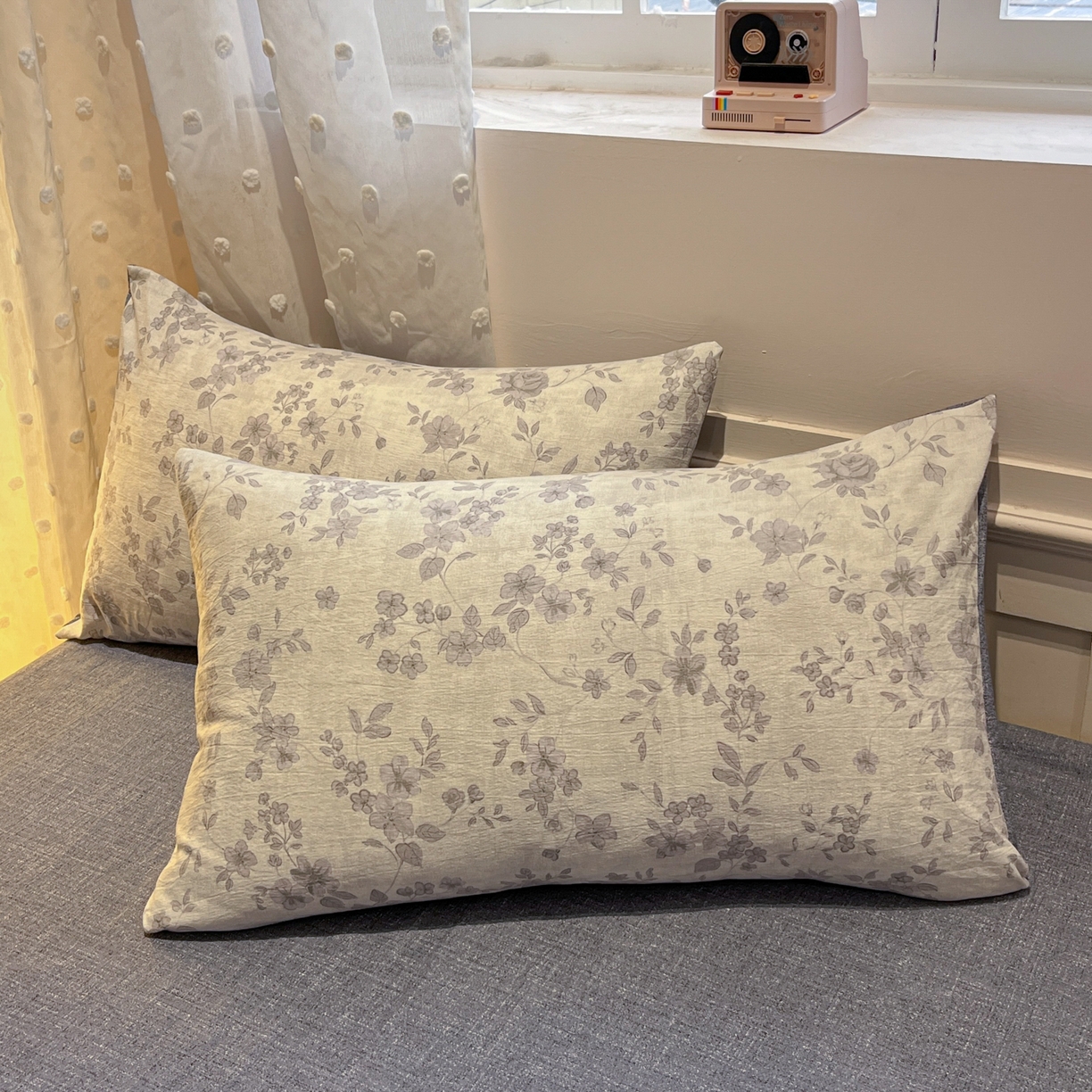 91家纺网 家纺一手货源 找家纺 蓝极人 2026新款原麻复古四件套 戴丽小姐-灰