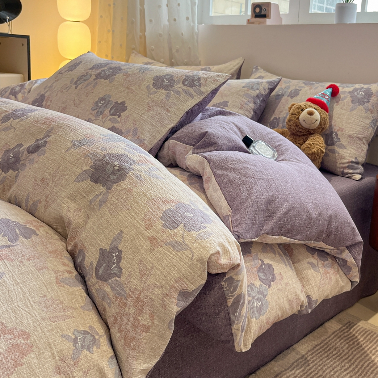 91家纺网 家纺一手货源 找家纺 蓝极人 2026新款原麻复古四件套 东方墨蓝