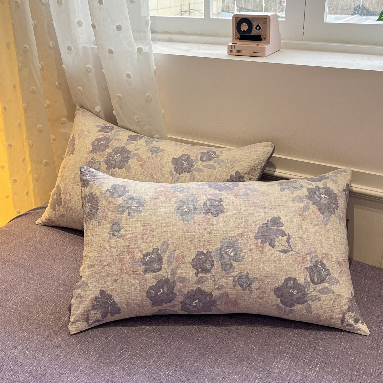 91家纺网 家纺一手货源 找家纺 蓝极人 2026新款原麻复古四件套 东方墨蓝