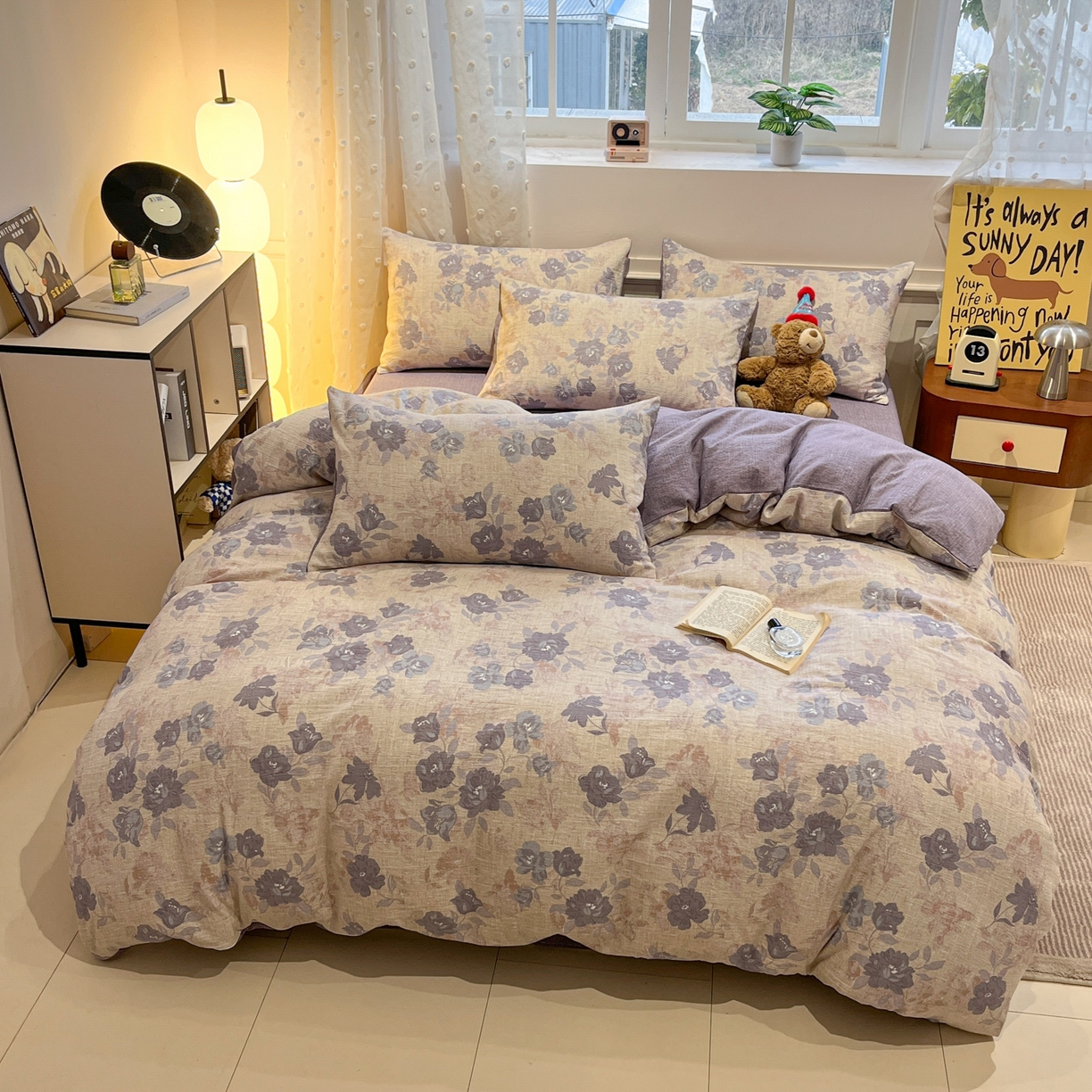 91家纺网 家纺一手货源 找家纺 蓝极人 2026新款原麻复古四件套 东方墨蓝