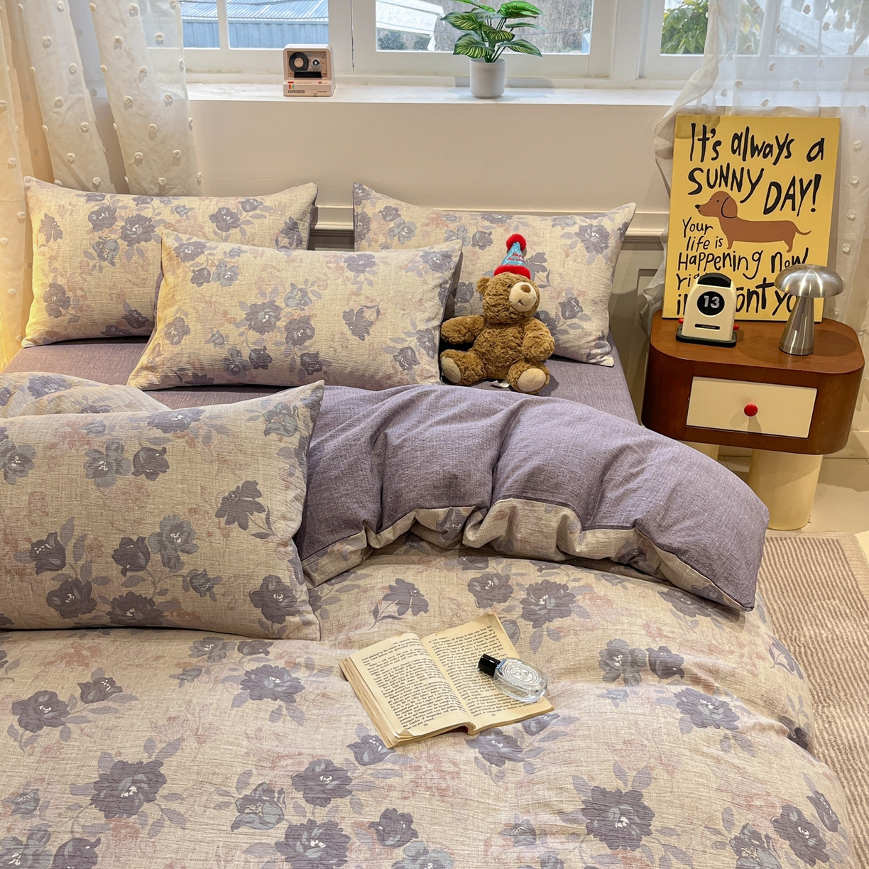 91家纺网 家纺一手货源 找家纺 蓝极人 2026新款原麻复古四件套 东方墨蓝