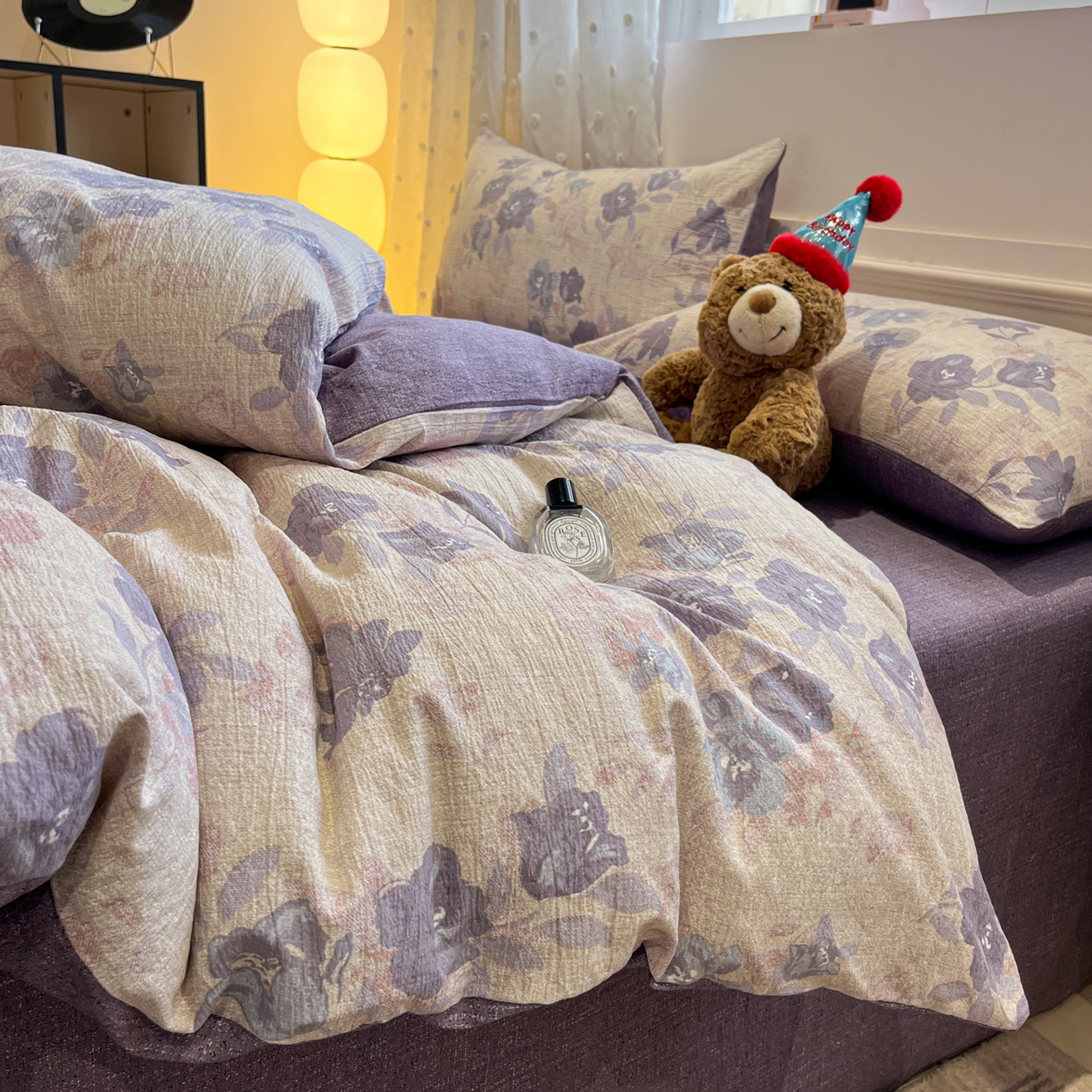 91家纺网 家纺一手货源 找家纺 蓝极人 2026新款原麻复古四件套 东方墨蓝