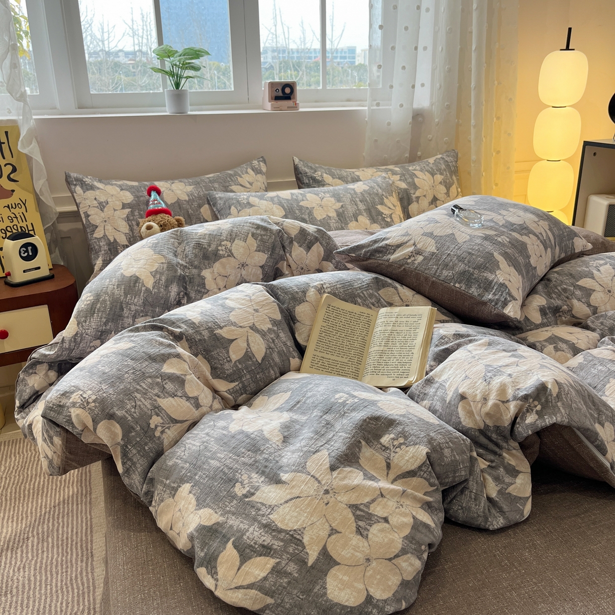 91家纺网 家纺一手货源 找家纺 蓝极人 2026新款原麻复古四件套 扶光