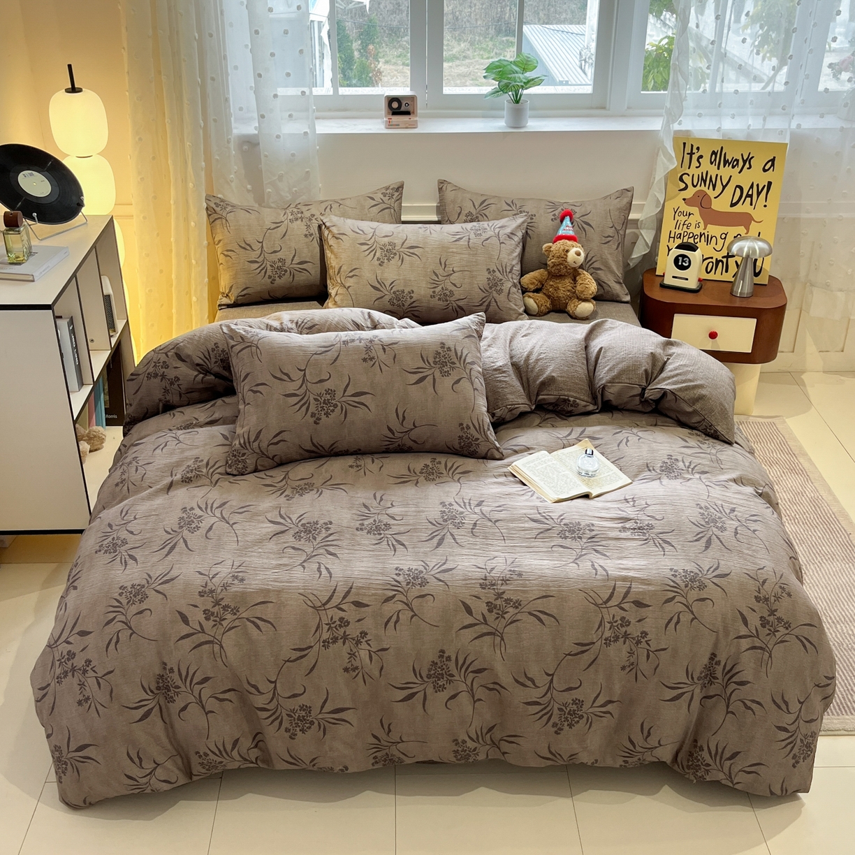 91家纺网 家纺一手货源 找家纺 蓝极人 2026新款原麻复古四件套 玉茗