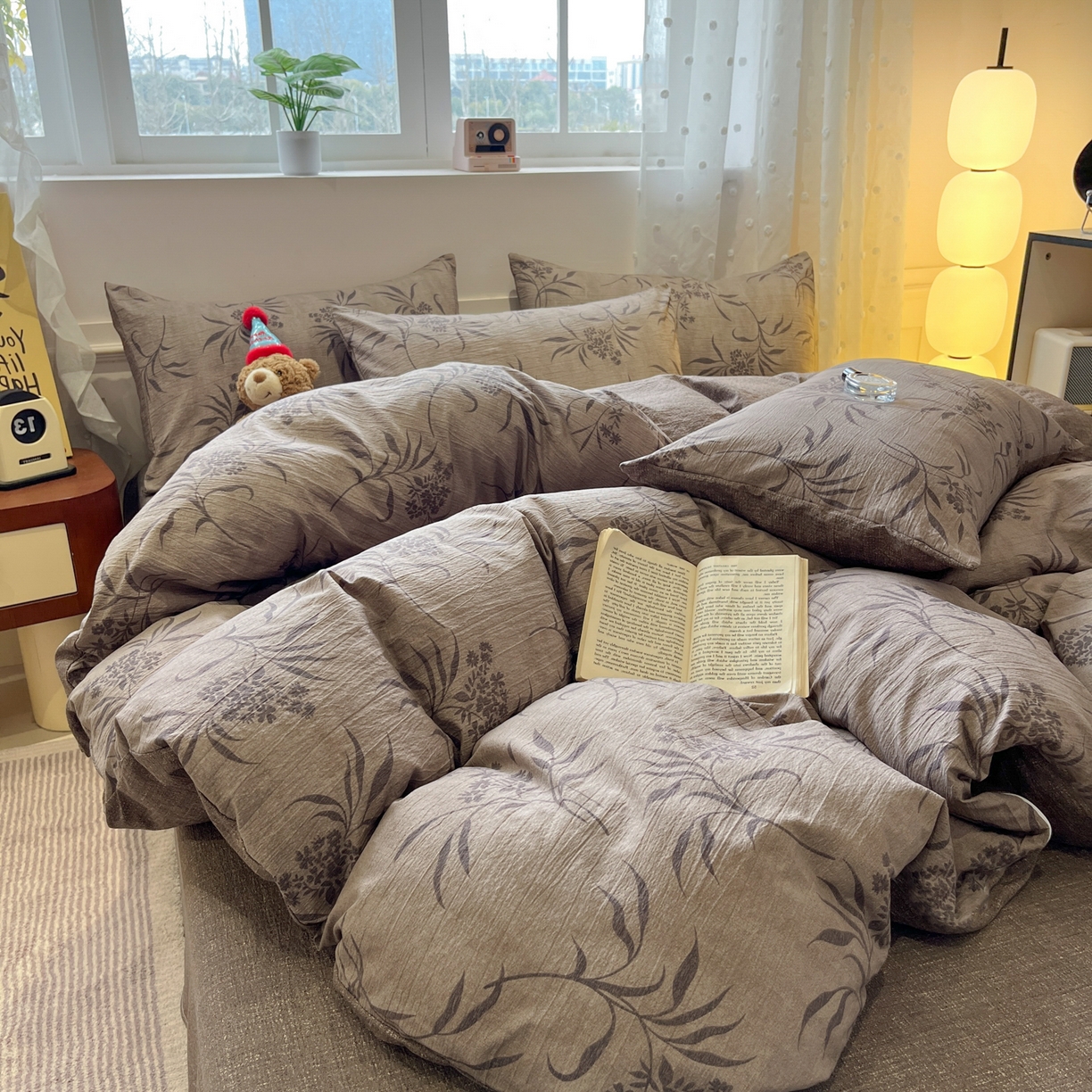 91家纺网 家纺一手货源 找家纺 蓝极人 2026新款原麻复古四件套 玉茗