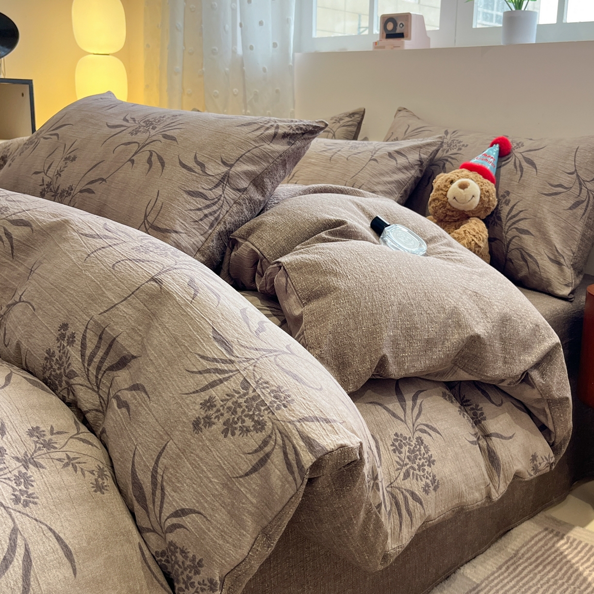 91家纺网 家纺一手货源 找家纺 蓝极人 2026新款原麻复古四件套 玉茗