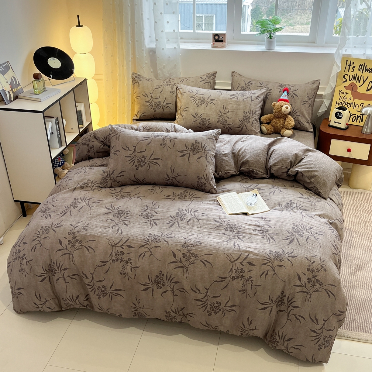 91家纺网 家纺一手货源 找家纺 蓝极人 2026新款原麻复古四件套 玉茗