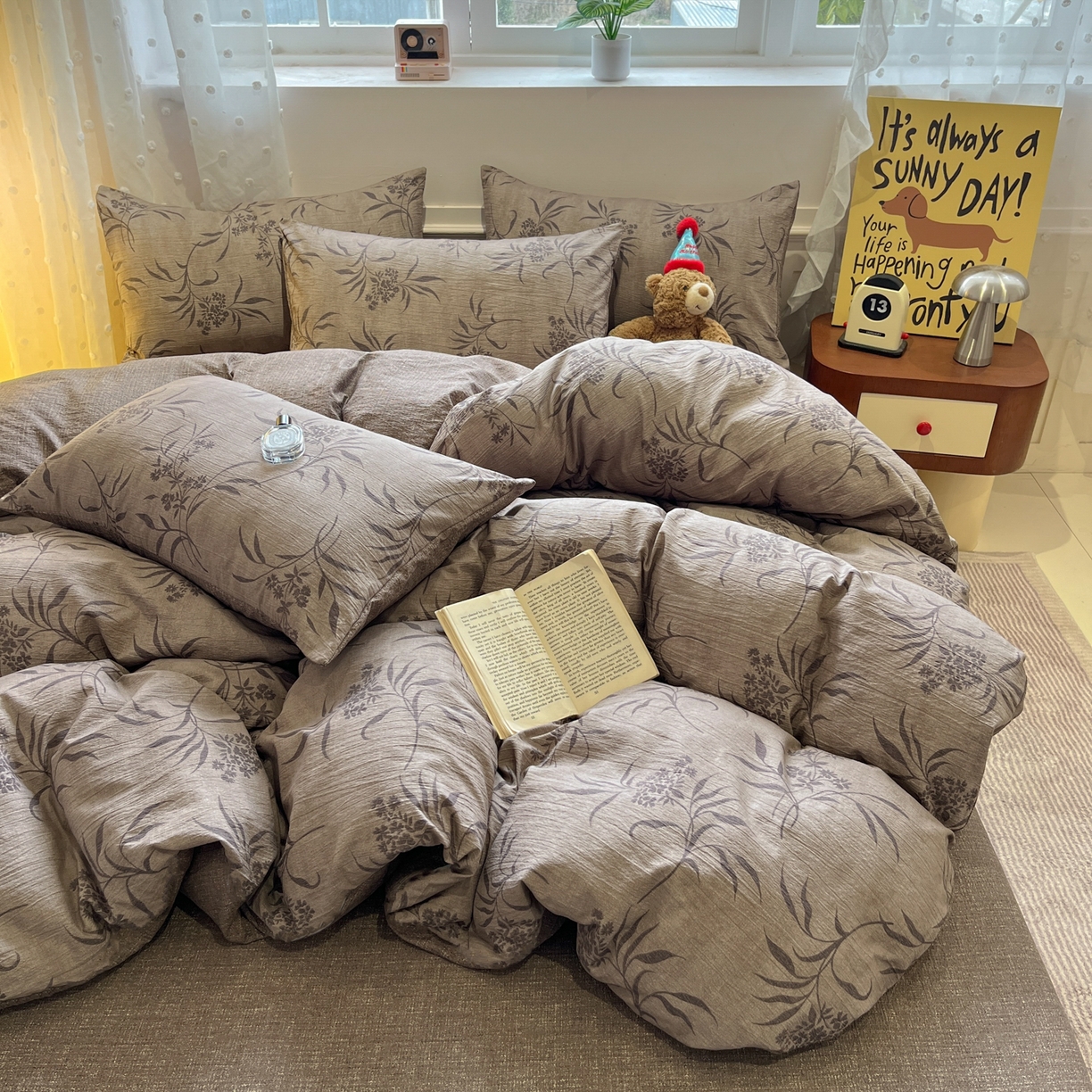 91家纺网 家纺一手货源 找家纺 蓝极人 2026新款原麻复古四件套 玉茗