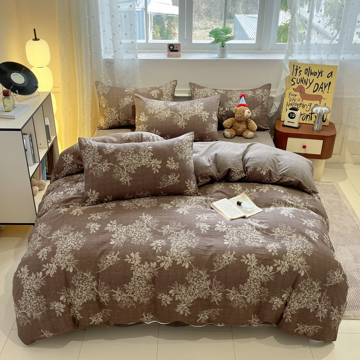 91家纺网 家纺一手货源 找家纺 蓝极人 2026新款原麻复古四件套 锦瑟