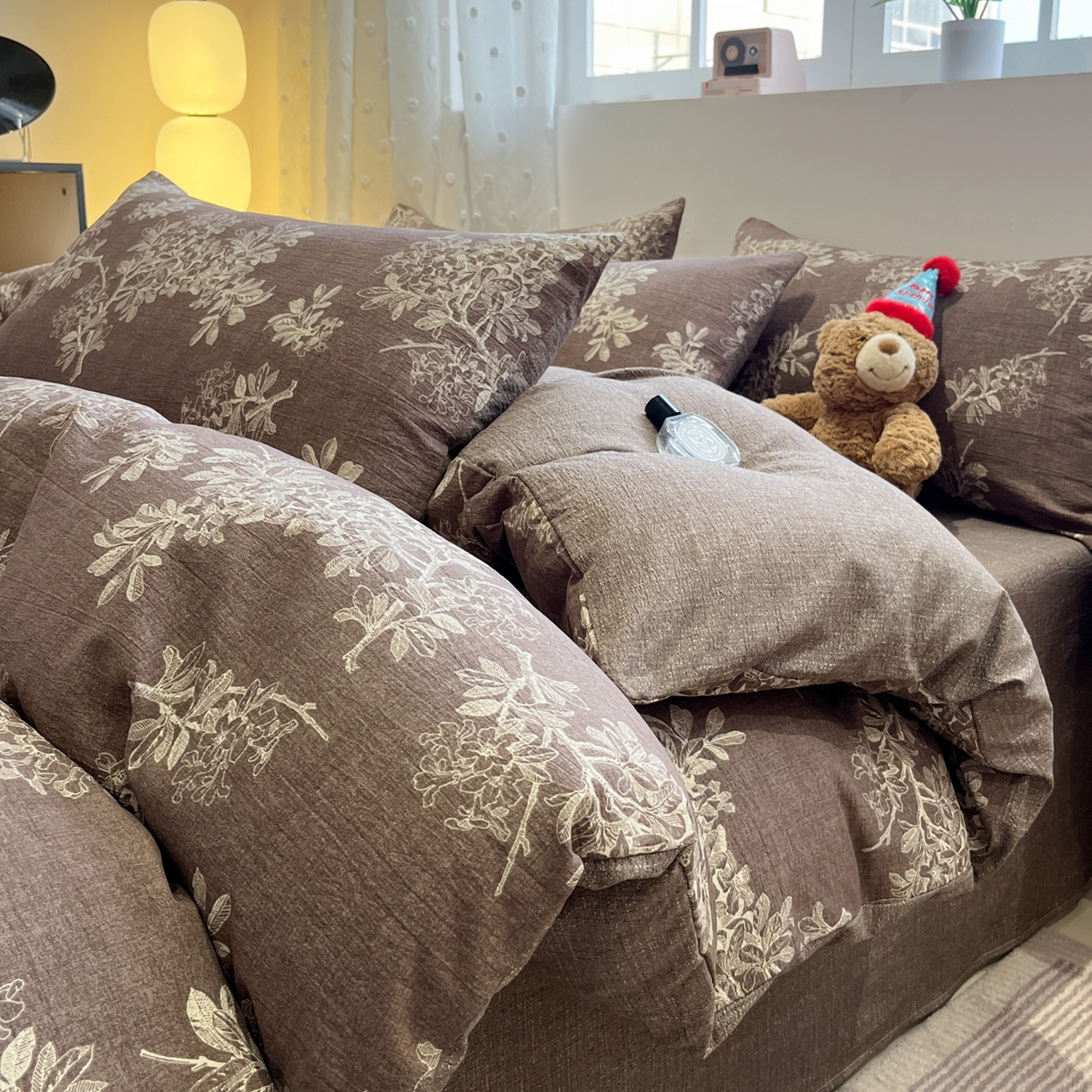 91家纺网 家纺一手货源 找家纺 蓝极人 2026新款原麻复古四件套 锦瑟