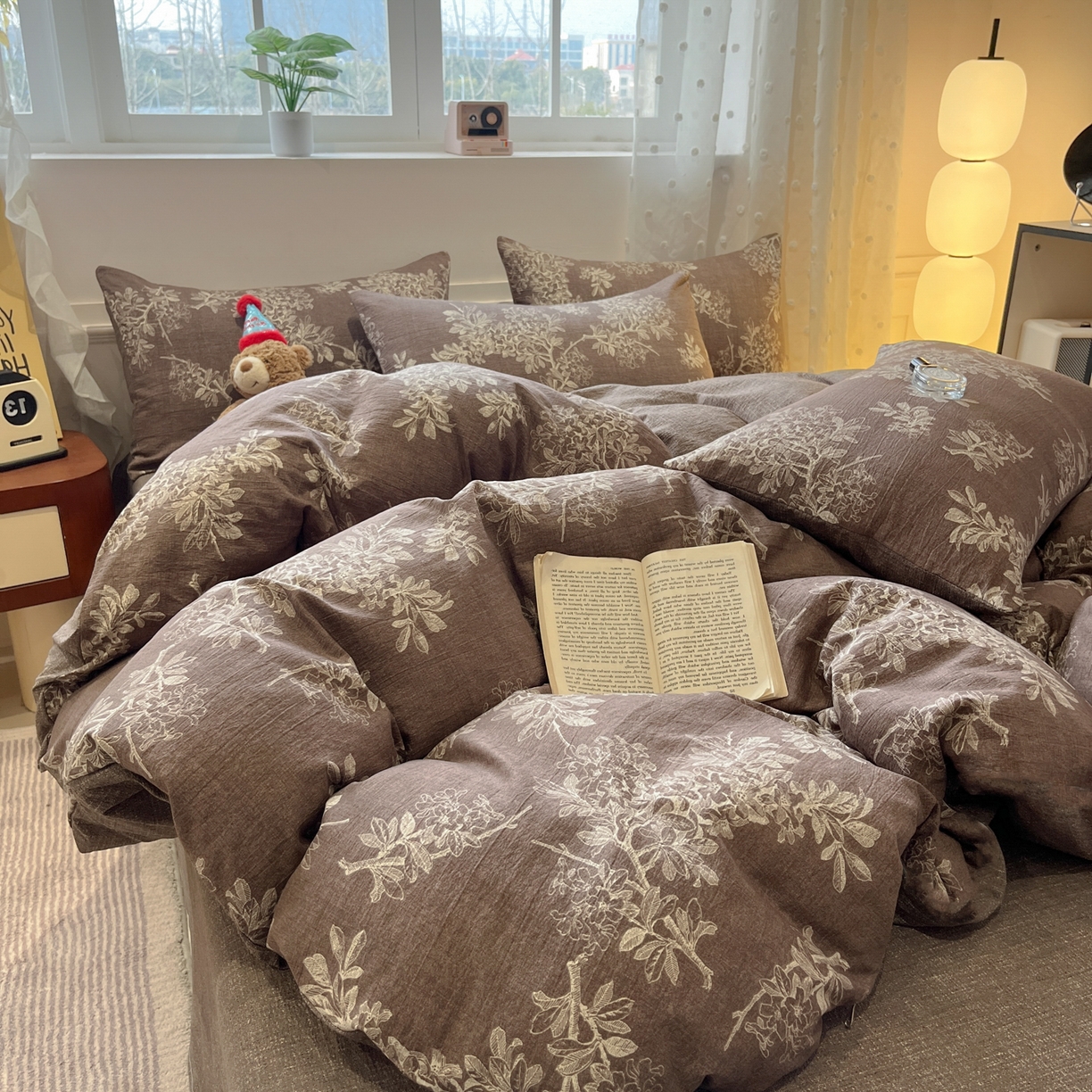 91家纺网 家纺一手货源 找家纺 蓝极人 2026新款原麻复古四件套 锦瑟